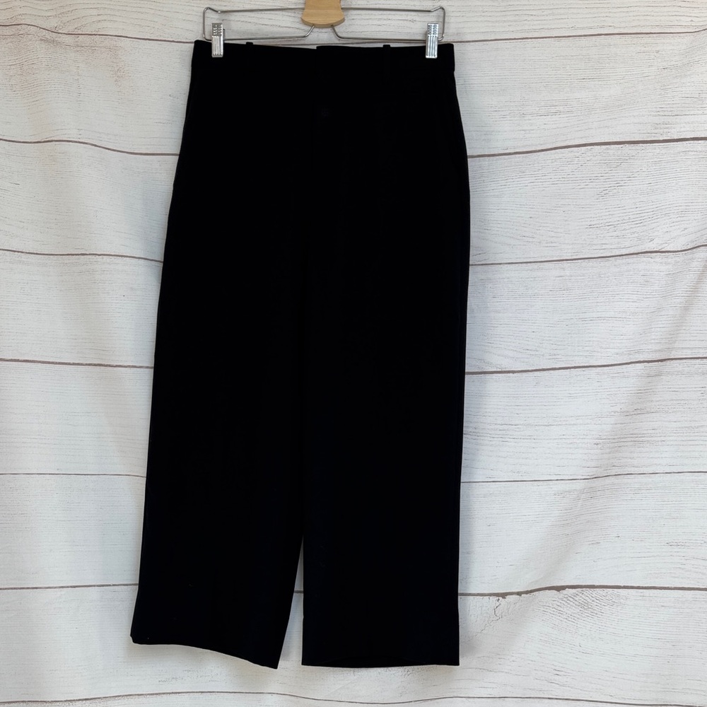 Zara Black Women's Cropped Wide Leg Trouser pants size Medium